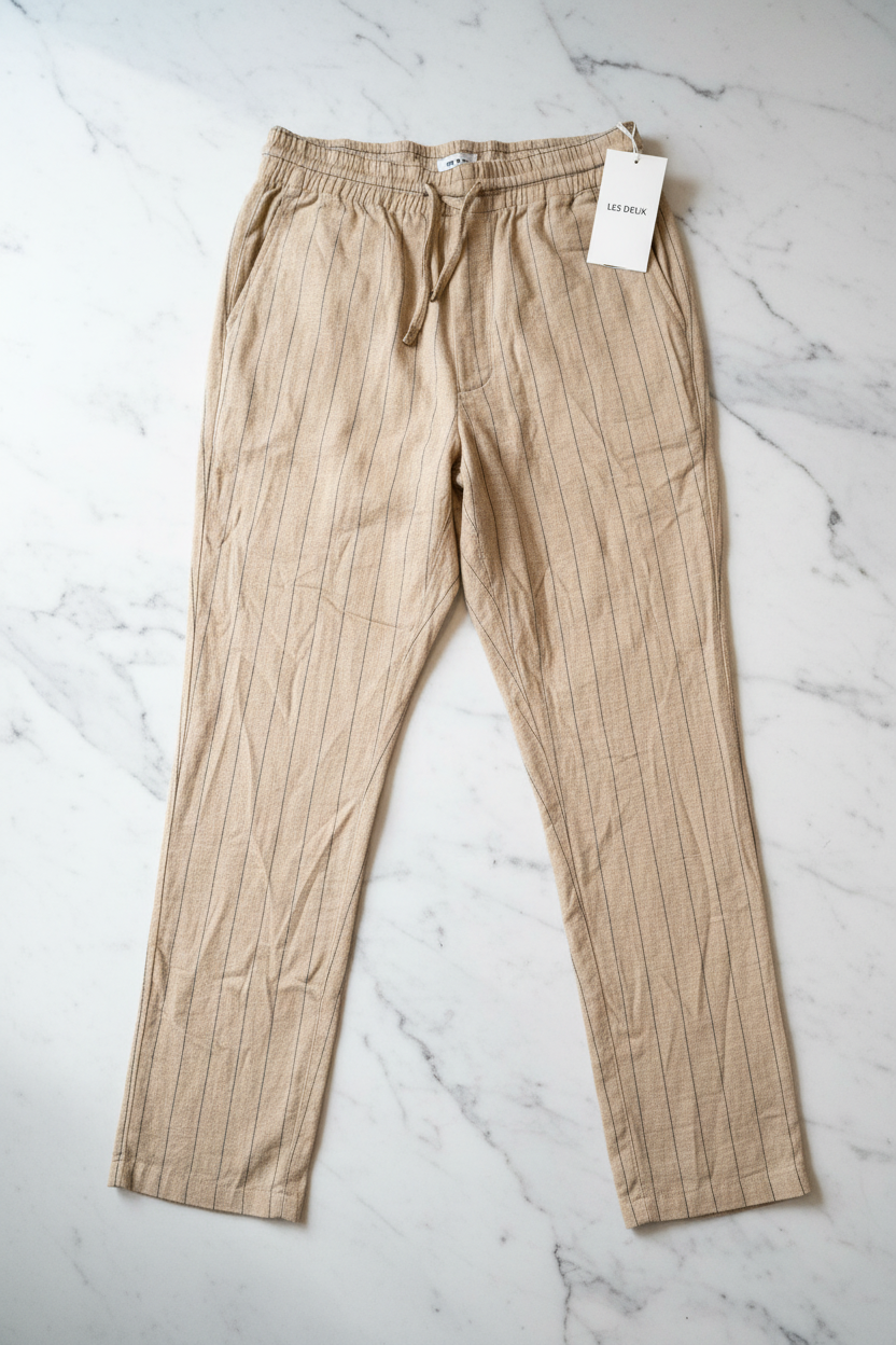 Les Deux Patrick Linen Pants – Warm Sand/Black
